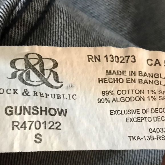 Rock & Republic | “Gunshow” Button Down Star Jean Vest in Blue with White Stars - Picture 14 of 15